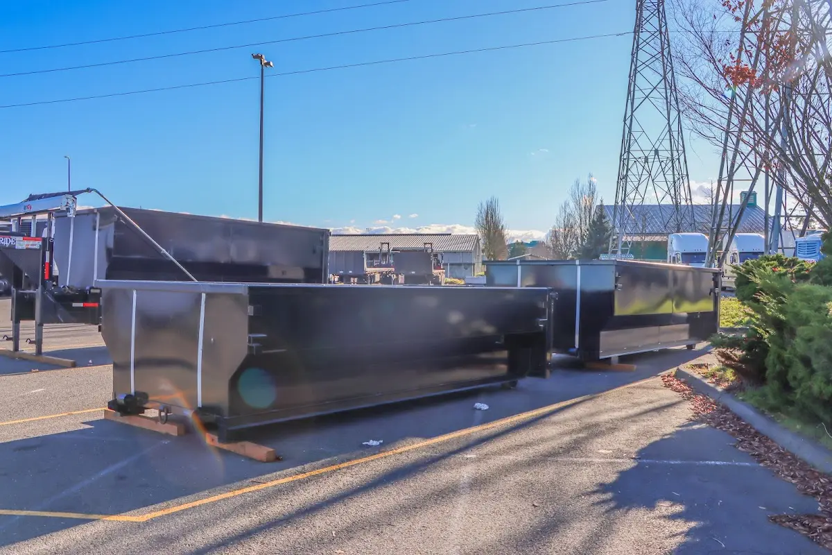 Roll-off dumpster ready for waste disposal at job site for Construction Dumpster Rental in Miles City